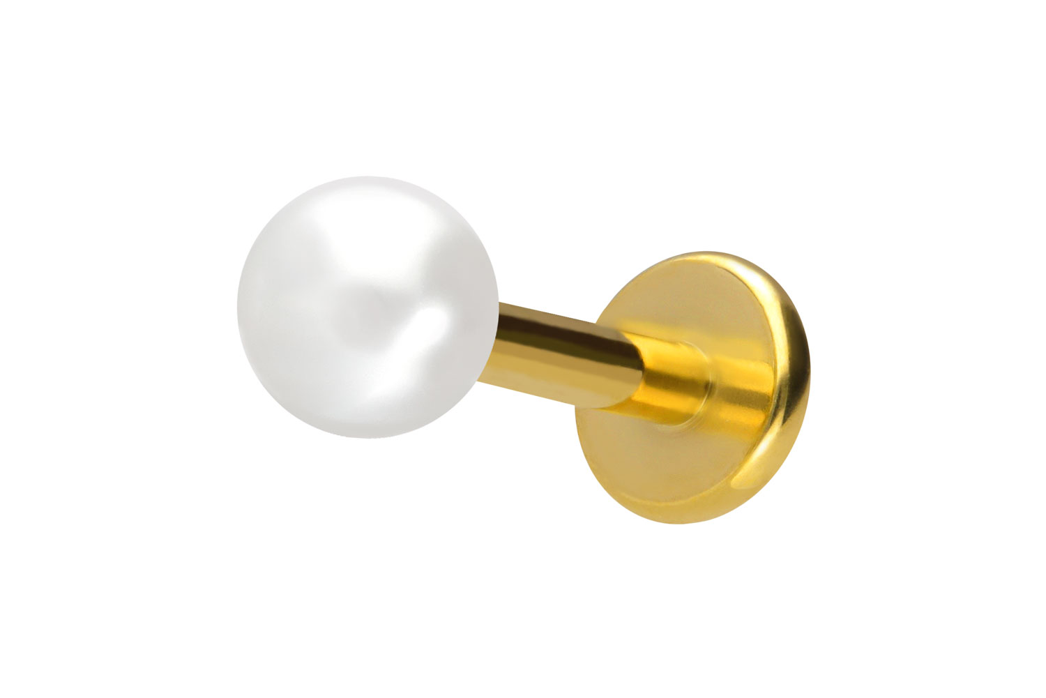 Titan Labret Piercing mit Innengewinde SYNTHETISCHE PERLE